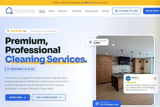 EVM Clean and Finish website
