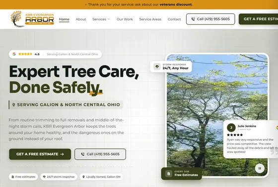KBR Tree Care website